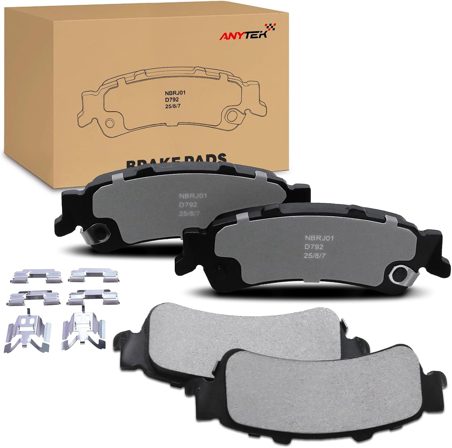 Rear Ceramic Brake Pads for Chevrolet Chevy Astro Silverado 1500 Suburban 1500/2500 Tahoe for GMC Safari Savana 1500/2500 Sierra Yukon XL 1999-2006 Replace# D792
