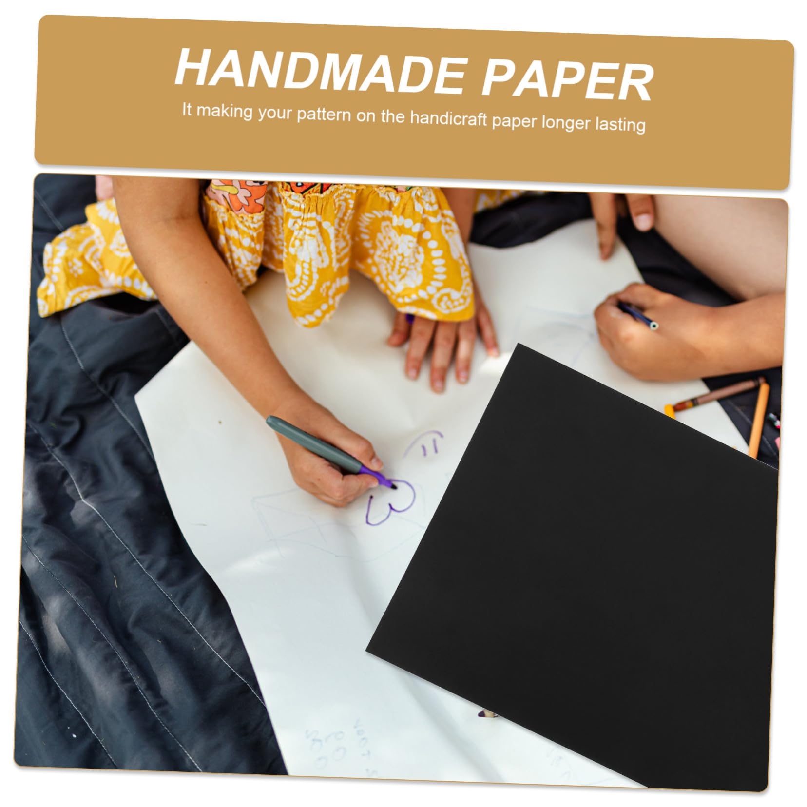 50 feuilles Papier Cartonné Noir DIY Créatif pour Loisirs Créatifs Peinture et Bricolage Papier à Dessin Résistant pour Activités Manuelles et Ateliers Groupe