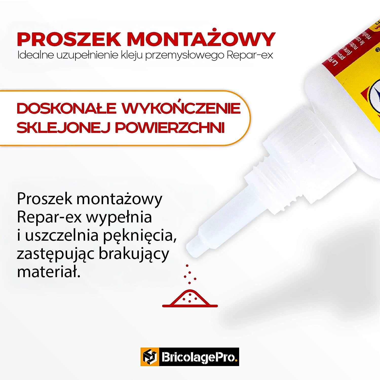 BRICOLAGEPRO - Zestaw kleju naprawczego 20g, 30g proszku do montażu i usuwania kleju 20ml - Wszystkie wsporniki