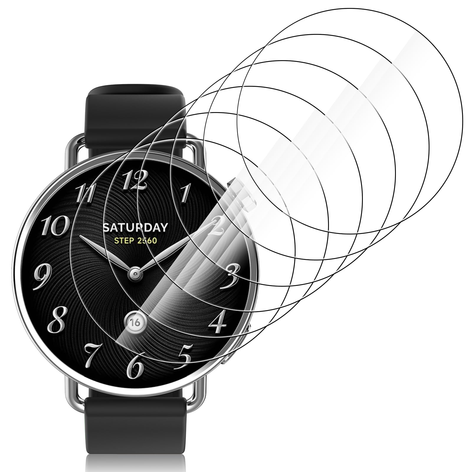 Hianjoo 6 sztuk folii ochronnych na wyświetlacz kompatybilne z Xiaomi Watch S4 41 mm, Premium Soft Folie ochronne na wyświetlacz (41 mm)