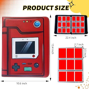 Trading Card Binder with 9 Pocket Pages 900 Pockets Protective Storage Album for Sports Cards, Gaming Cards, Collectibles