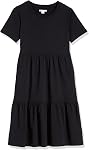 Amazon Essentials Womens Short-Sleeve Crewneck Tiered Dress