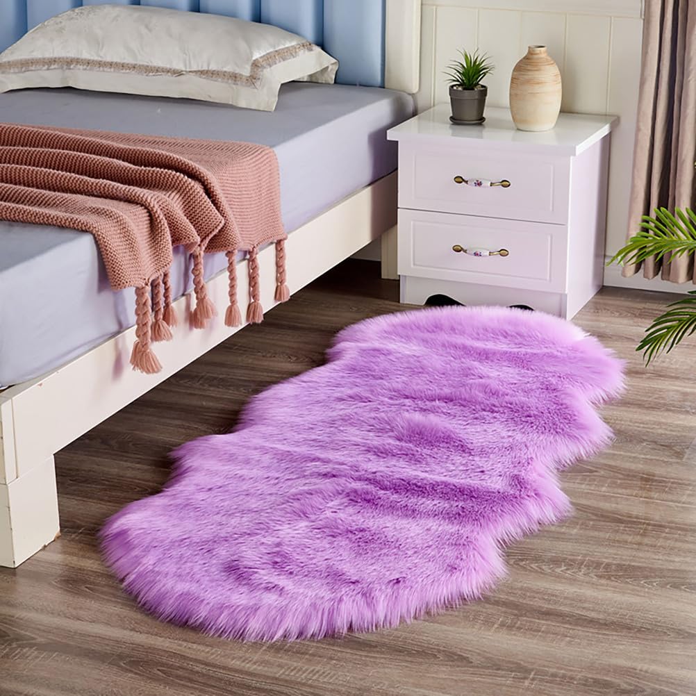 Tapis lavable rose doux 170x60 anti-glisse pour éviter les sols froids en chambre
