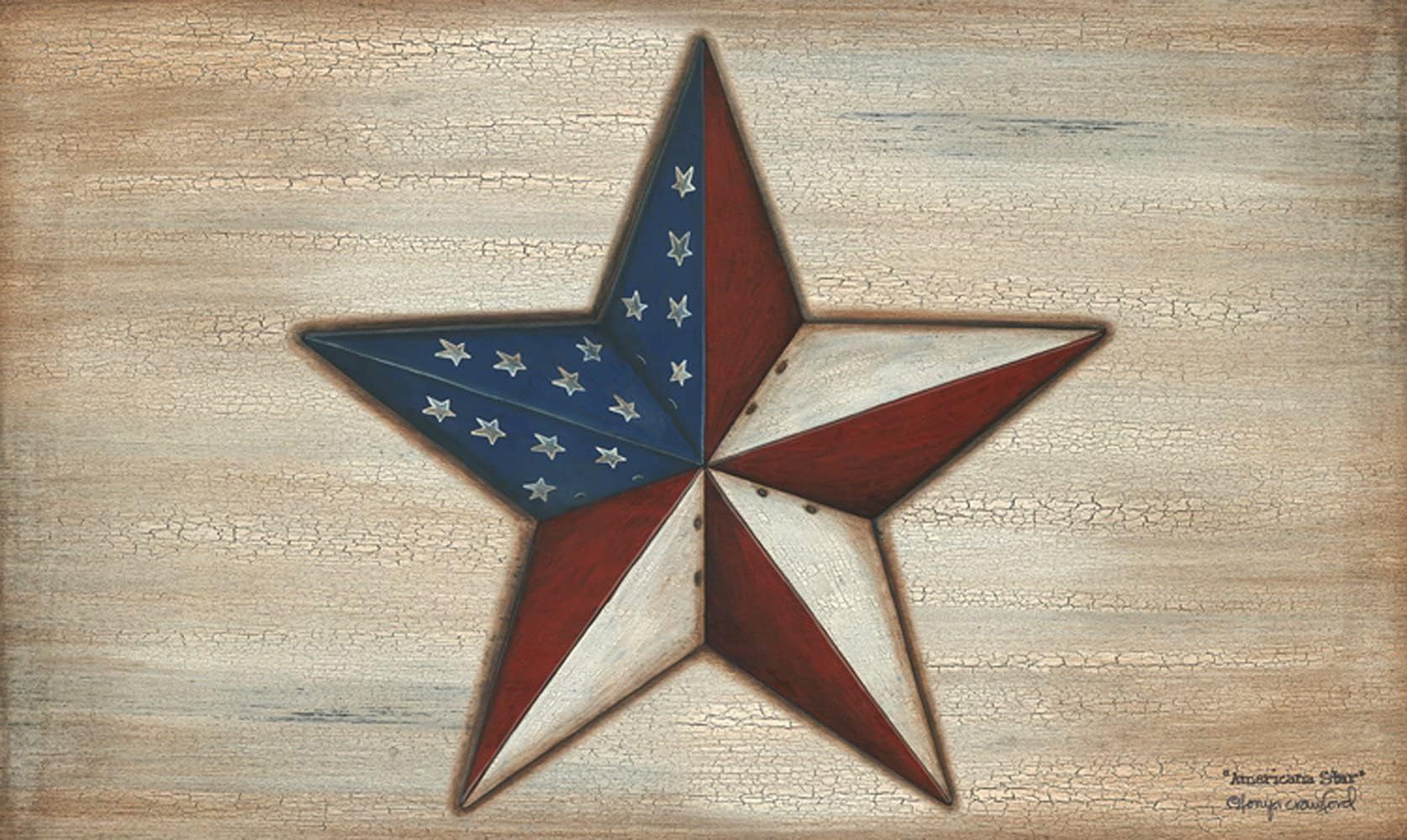 Toland Home Garden 800043 American Star Patriotic Door Mat 18x30 Inch Outdoor Doormat for Entryway Indoor Entrance
