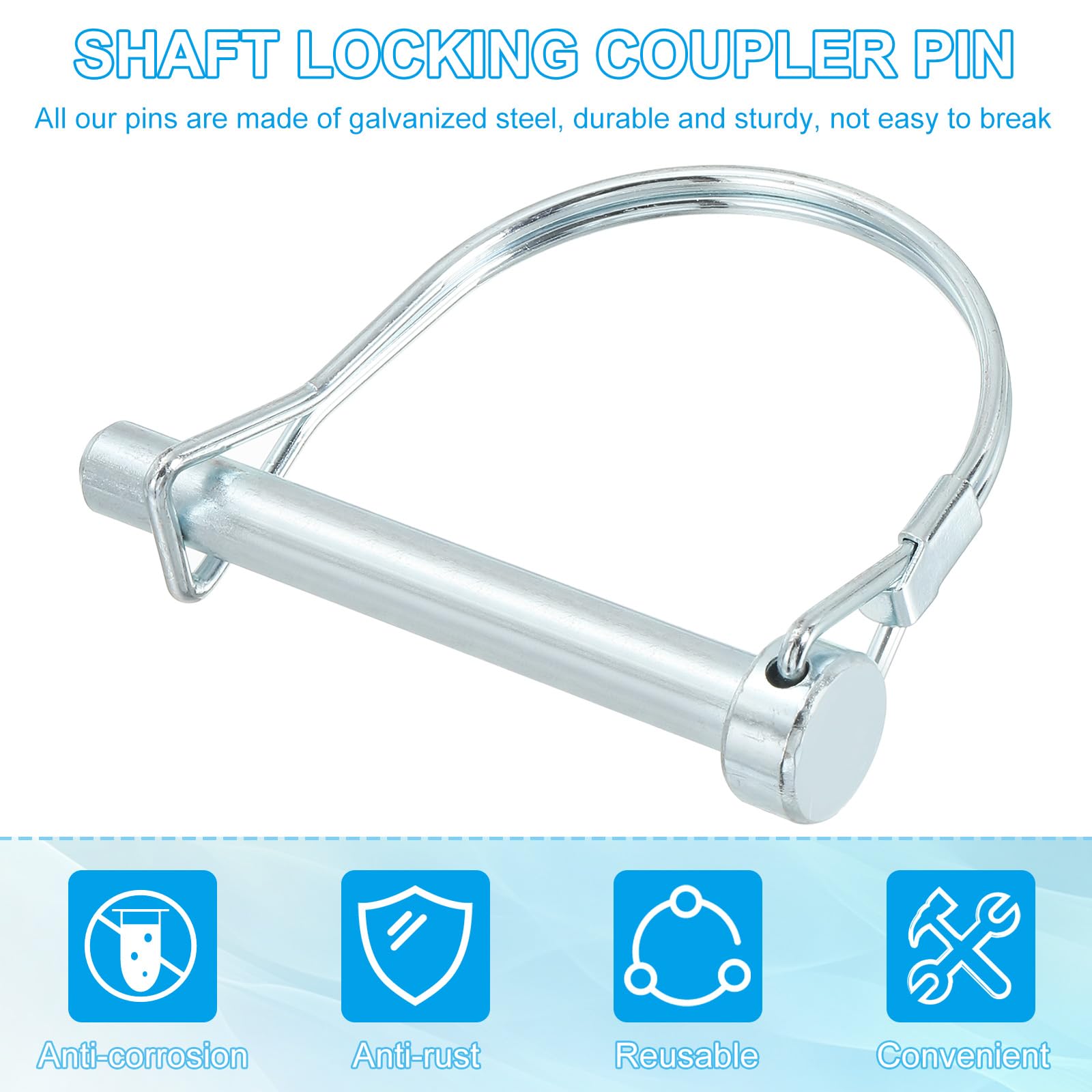 PATIKIL Trailer Coupler Pin 5/16x2-3/8x2.01"(D*L*IW) - Image 4