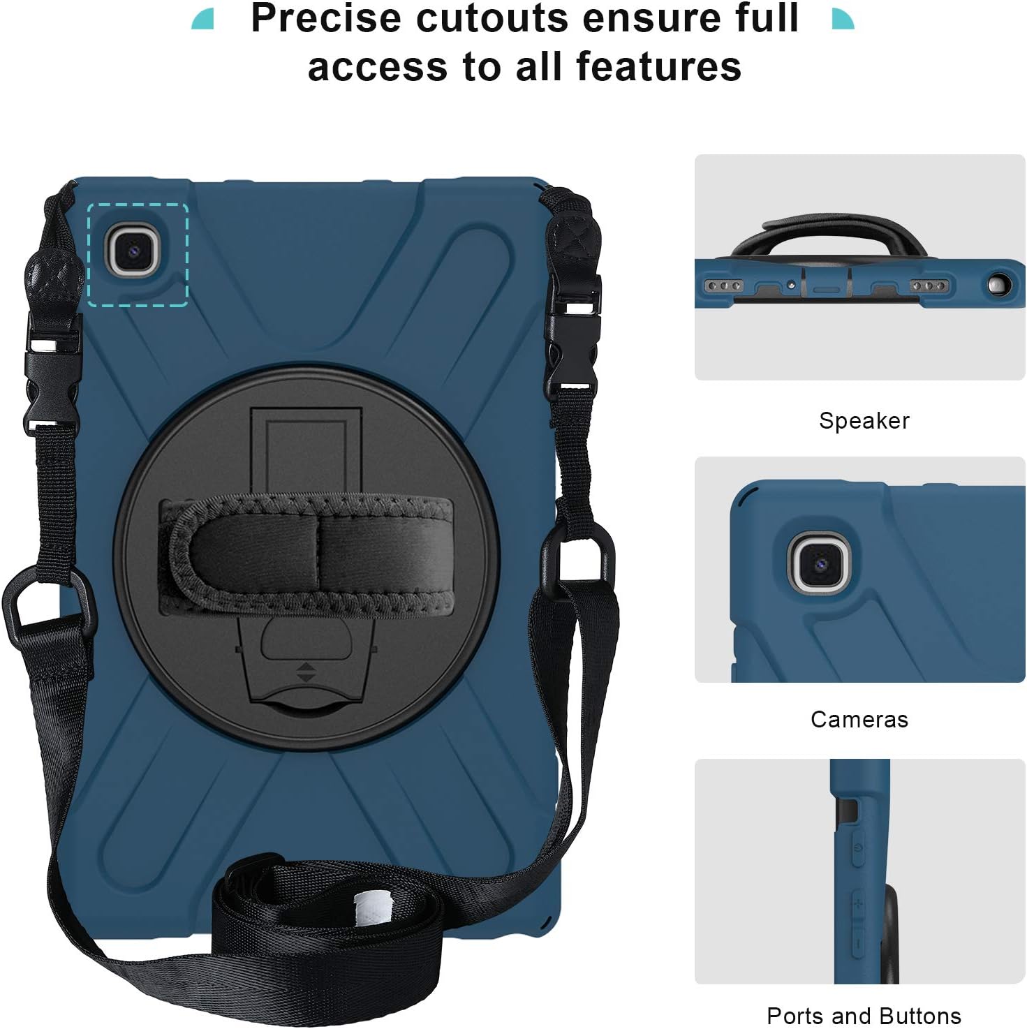 Bеѕt Cуbеr Mоndау 🔥 ProCase Galaxy Tab A7 10.4” 2020 Rugged Case (Model SM-T500/ T505/ T507), Heavy Duty Shockproof Case with Hand Strap Rotating Kickstand Protective Cover Case –Moroccoblue