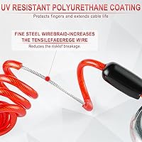 Vista 7 de JUSTTOP Cable de Ruptura para Remolque de 6 Pies, Cable Enrollado de Remolque con Resorte de Acero Inoxidable Resistente, Cable de Freno