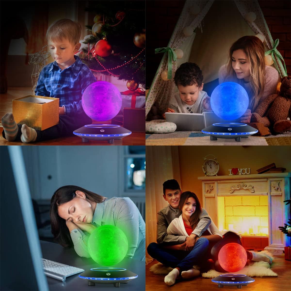 Lámpara de luna levitando magnética flotando y girando en el aire libremente con luces LED que cambian gradualmente para el hogar, decoración de oficina, regalos únicos para las fiestas