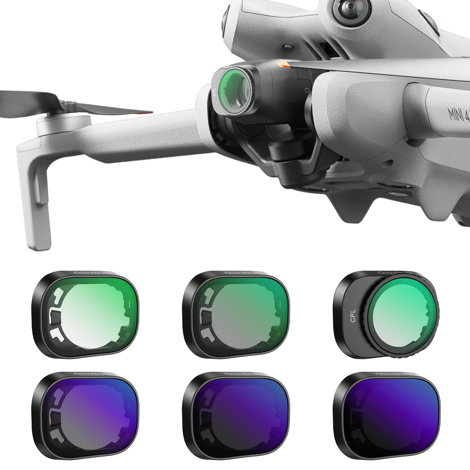Giovbuer Juego de filtros ND/CPL compatibles con DJI Mini 4 Pro, paquete de 6 filtros para DJI MINI4 PRO (UV, CPL, LPR, ND16, ND64, ND256