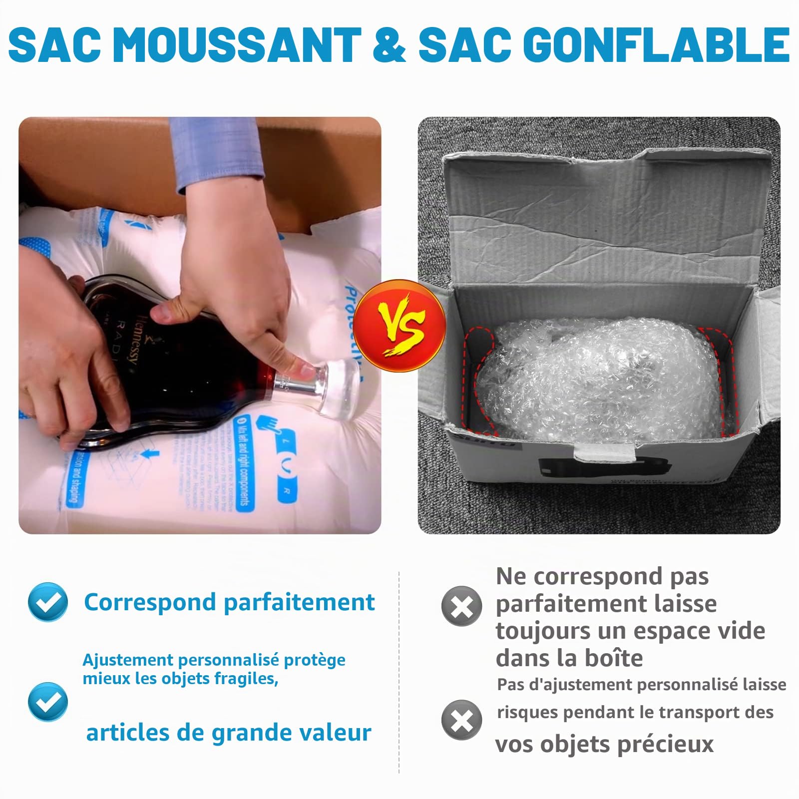 Lot de 4 sacs d'emballage en mousse à expansion rapide pour emballage et expédition 38,1 x 45,7 cm