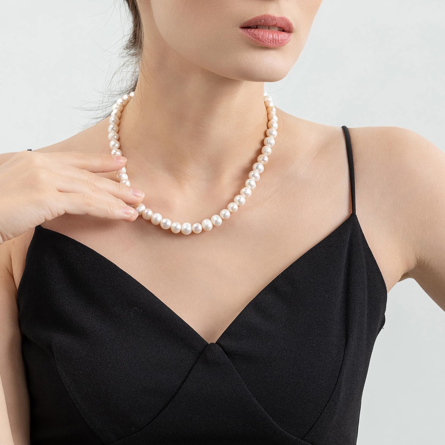 Freshwater Cultured Pearl Necklace for Women Includes Stunning 20 inch Pearl Necklace and Heart Gift Box Jewelry for Women