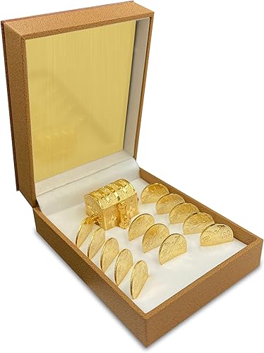 Miniatura 5 de Monedas de unidad de boda personalizables chapados en oro de 24 quilates con estuche, caja del tesoro, Arras Matrimoniales (Virgen)