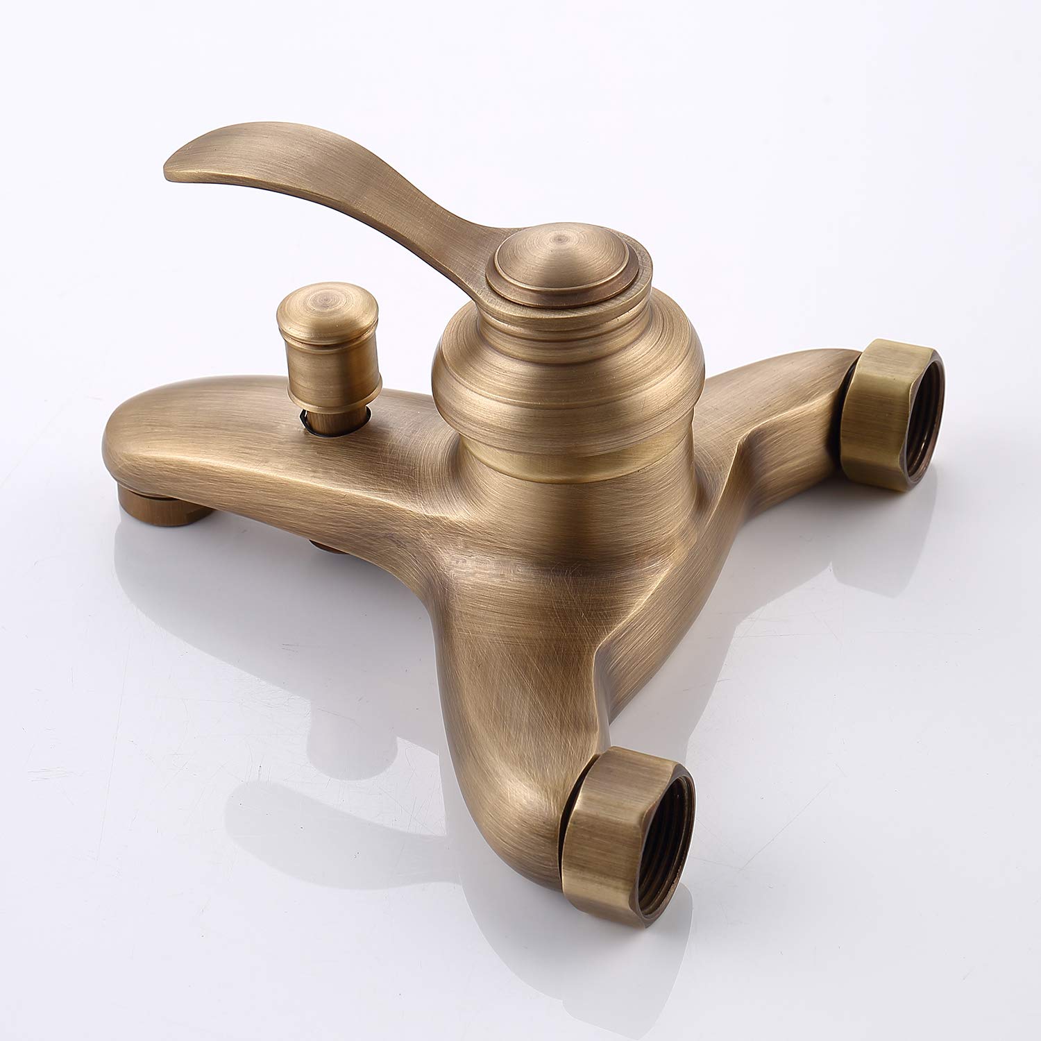 Homelava Grifo de Ducha Antique con Alcachofa de Mano, Grifo Bañera y Ducha de latón, Montaje en pared, con 150 cm Manguera y Soporte