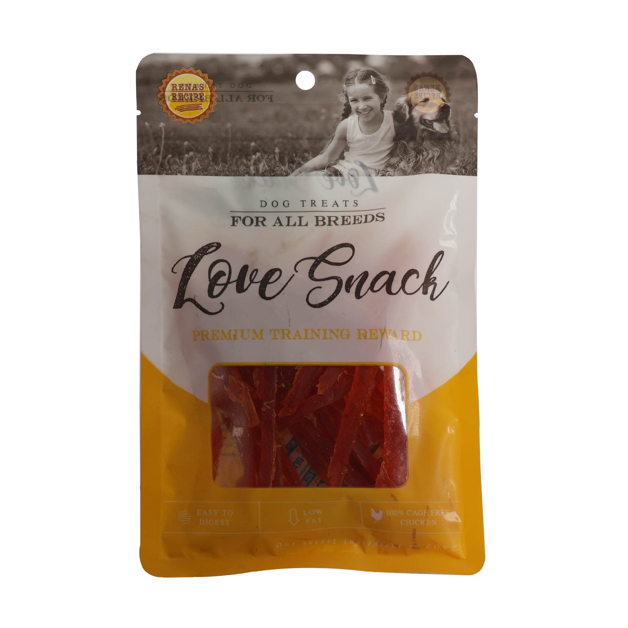Renas Love Snack Chicken Jerky Stripes Dog Treat, for All Dog Breed, Easy to Digest, Low in Fat, 100% Cage Free Chicken, Rich in Protein, Training Treats, 255g (Pack of 3) (B0B8VGVWCC) Amazon Price History, Amazon Price Tracker