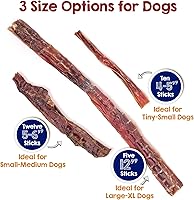 Vista 4 de Riley's Steer Bully Sticks para perros pequeños a medianos – Premio para perros de un solo ingrediente, fácilmente digeribles, 100% palitos de carne