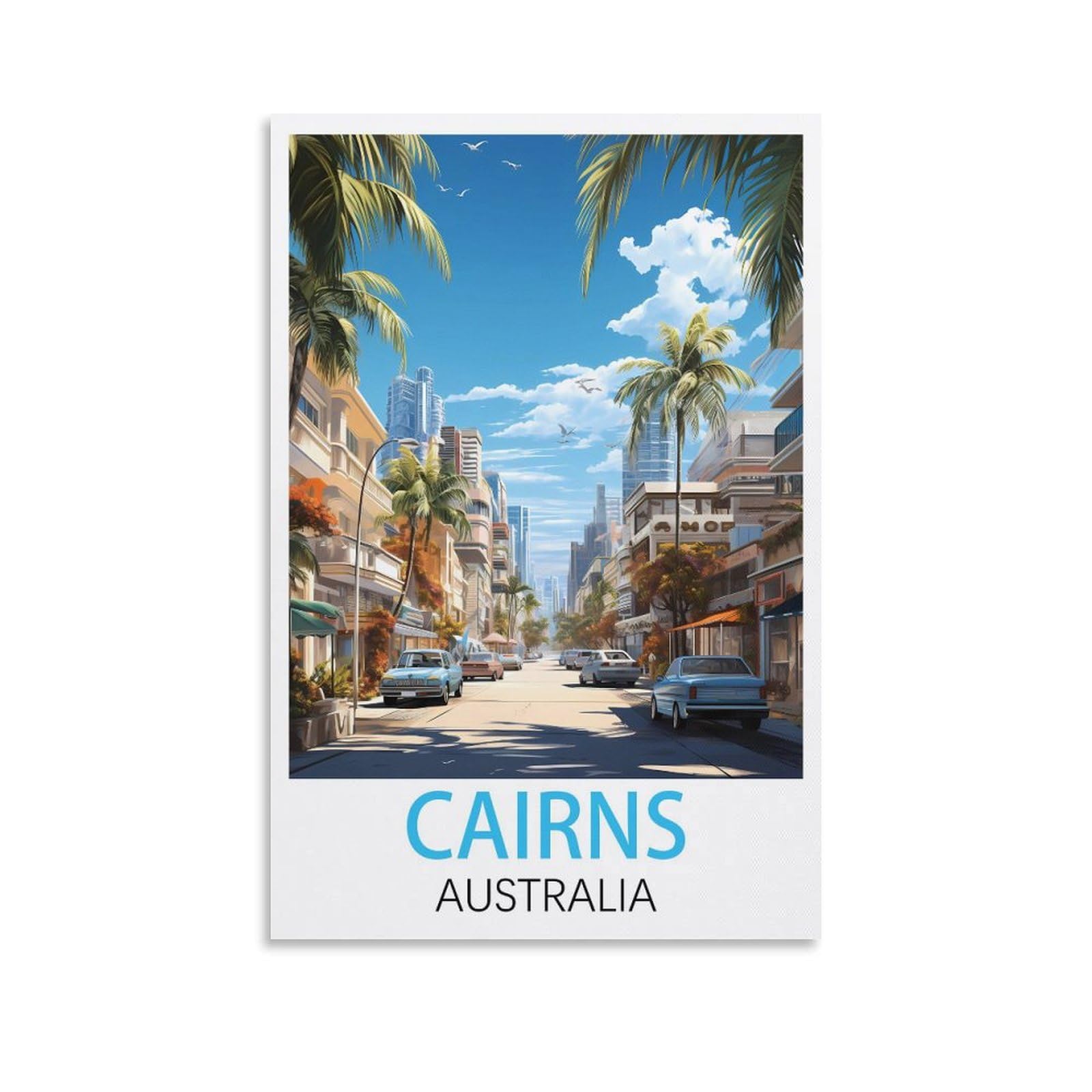 Vintage Metal Tin Sign,Cairns Australia Metal Wall Art Bar Sign for Kitchen Pubs Coffee Metal Wall Decoration 30x40cm
