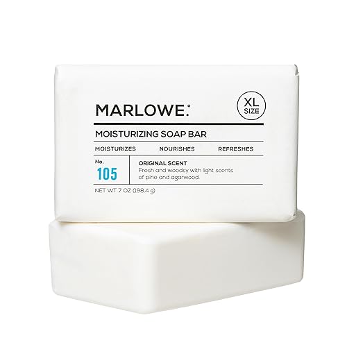MARLOWE No 105 Jabón Hidratante Corporal para Hombres 7 oz  Hecho con manteca de karité e ingredientes naturales para una limpieza suave rica y