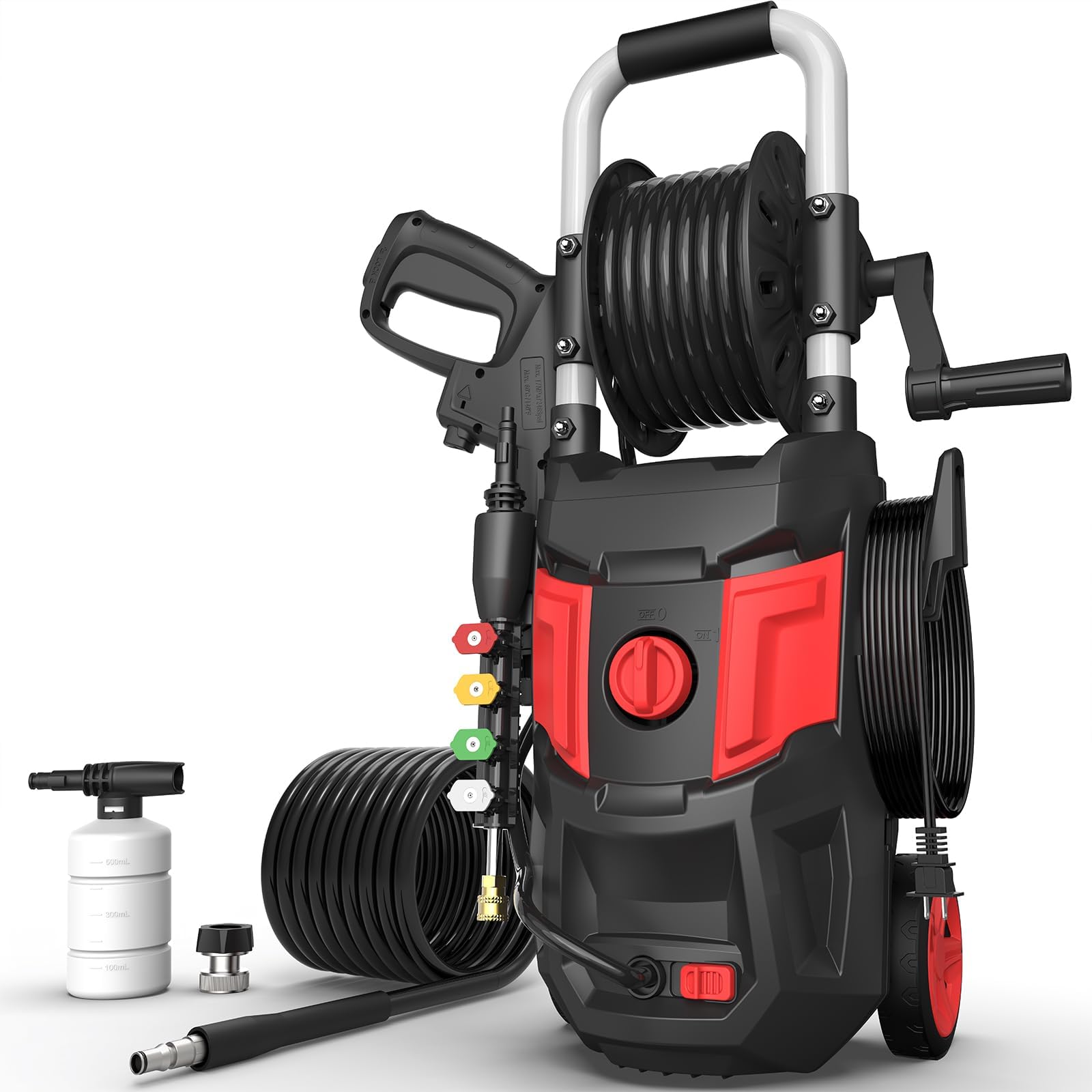 Electric Pressure Washer - 4500PSI Max 2.8 GPM with 20FT Hose,35FT Power Washers Power Cord Foam Cannon 4 Nozzles Power Washer Electric Powerd for Patios Car Garden