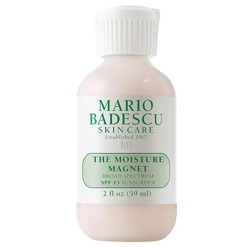 Mario Badescu The Moisture Magnet Face Moisturizer for Women and Men with SPF 15, Ideal Facial Moisturizer for Combination, Dry or Sensitive Skin, Makeup Primer Face Cream, 2 Fl Oz