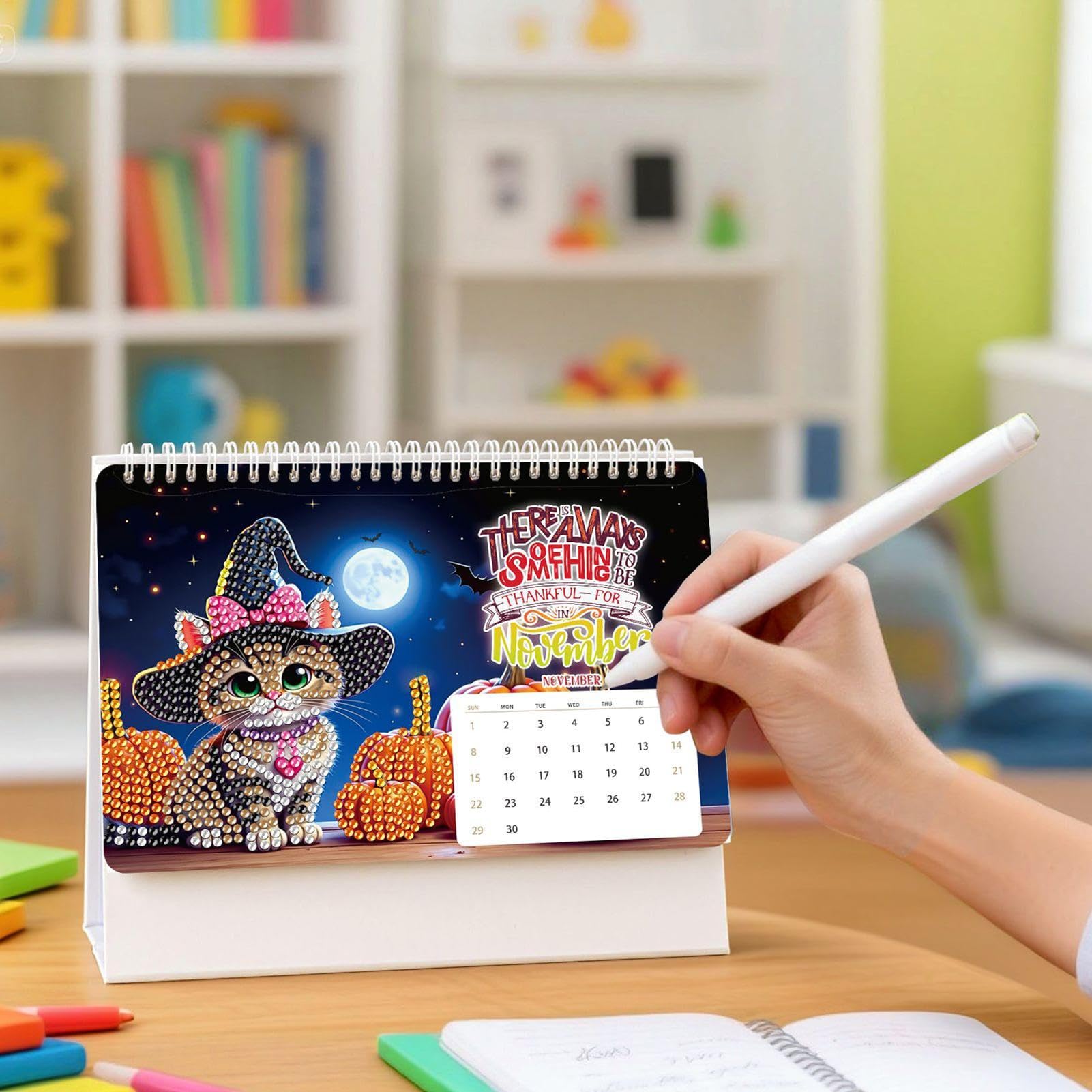 Calendario da Tavolo 2026 Planner Mensile e Decorazione Casa | Calendario da Tavolo Strass Art 2026 Planner per Scrivania per Ufficio, Scuola, Insegnante, Studente, Famiglia, Natale