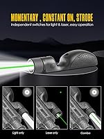 Vista 5 de Combo de luz láser verde de 2400 lúmenes para riel Picatinny y Mlok, luz de rifle con modo momentáneo/estroboscópico