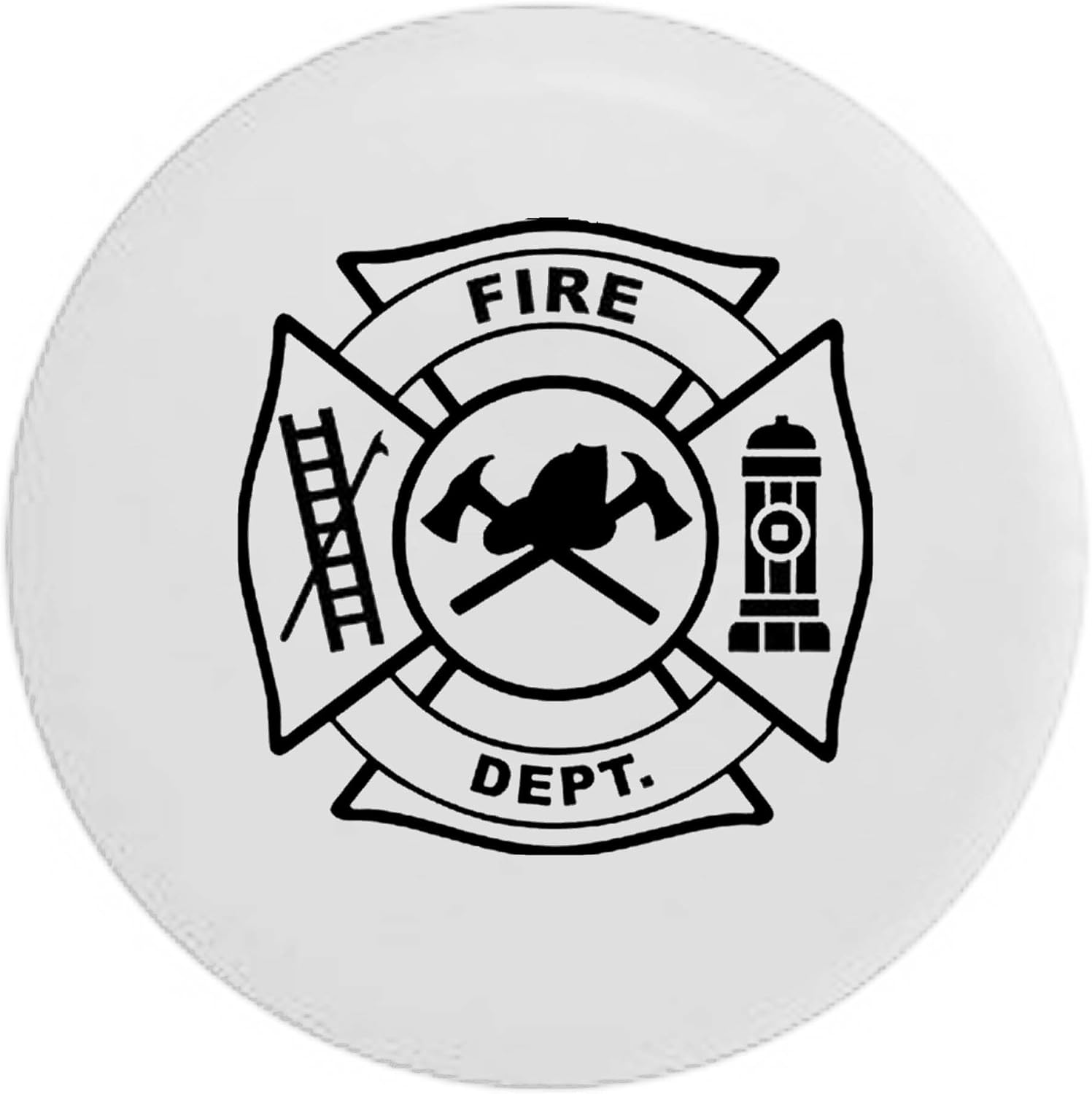 Pike Fire Department Trailer RV Spare Tire Cover White 31 in