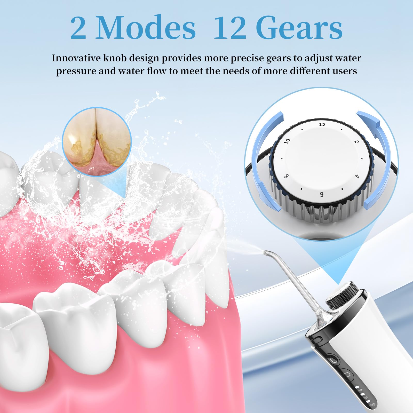 Flosser dental visual de agua con cámara, aplicación inalámbrica de agua, púa de dientes recargable, irrigador oral IPX7 impermeable, ajusta la presión del agua y el flujo de agua eléctrico para