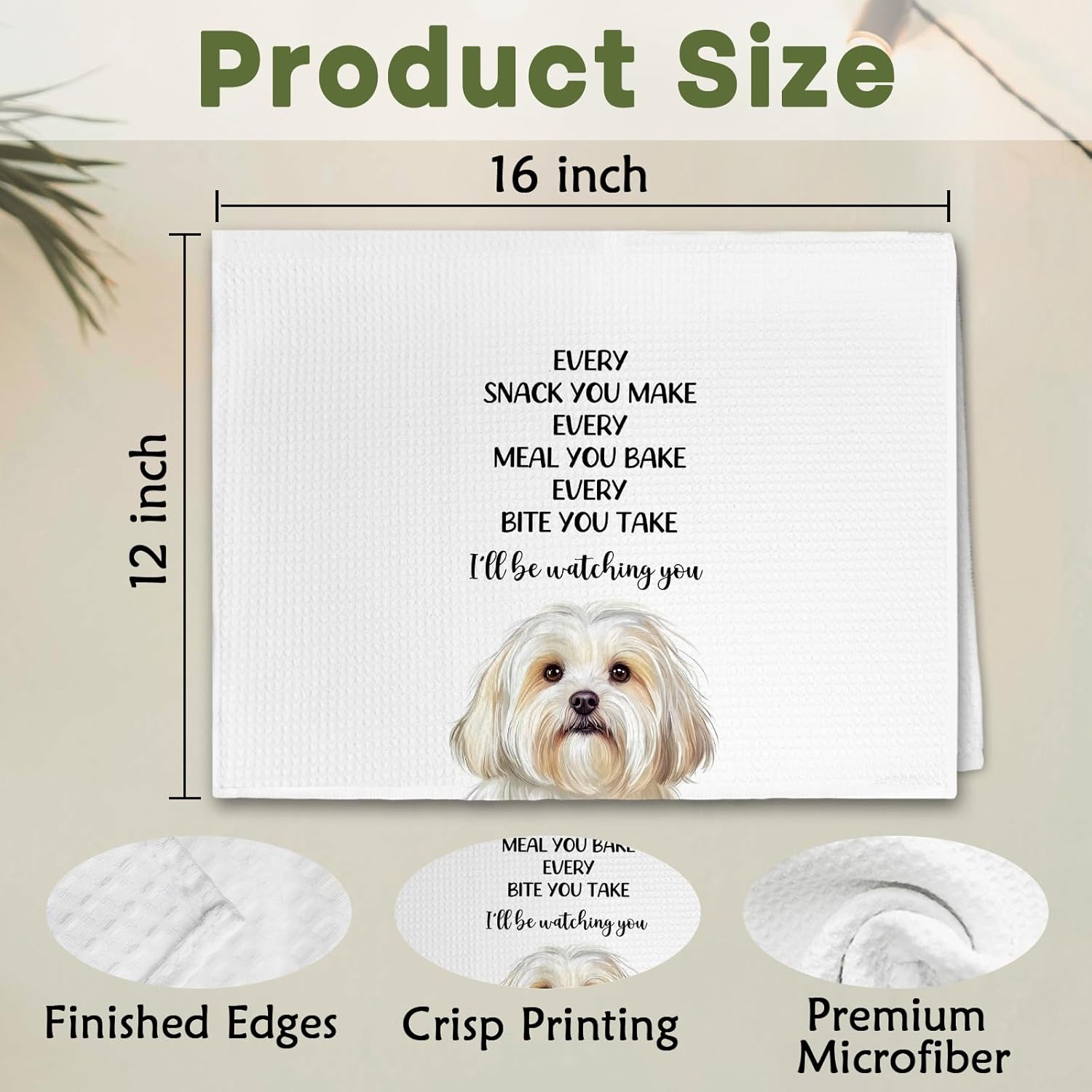 Funny Havanese Dog Decorative Kitchen Towels Gifts for Women Men Kids, Havanese Dog Hand Tea Towels Ornaments Accessories for Kitchen Decor, Every Meal You Bake Dish Towel, 16x24 Inch - Image 7