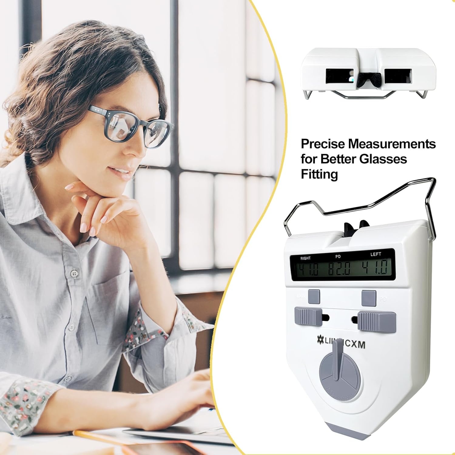 Pupilometer Optics Digital Pupillary Distance Meter PD Meter Pupilometer Interpupillary Distance Measuring Tool Ophthalmic Equipment with LCD Display (Battery Not Included)