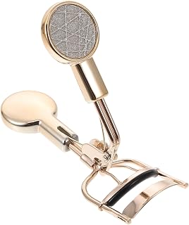 BETOOKY Wide Angle Stainless Steel Eyelash Curler with Pads, Handheld Makeup Tool for Precision Curling, Gold Portable Eyelash Curling Clip Suitable for Daily Beauty Use