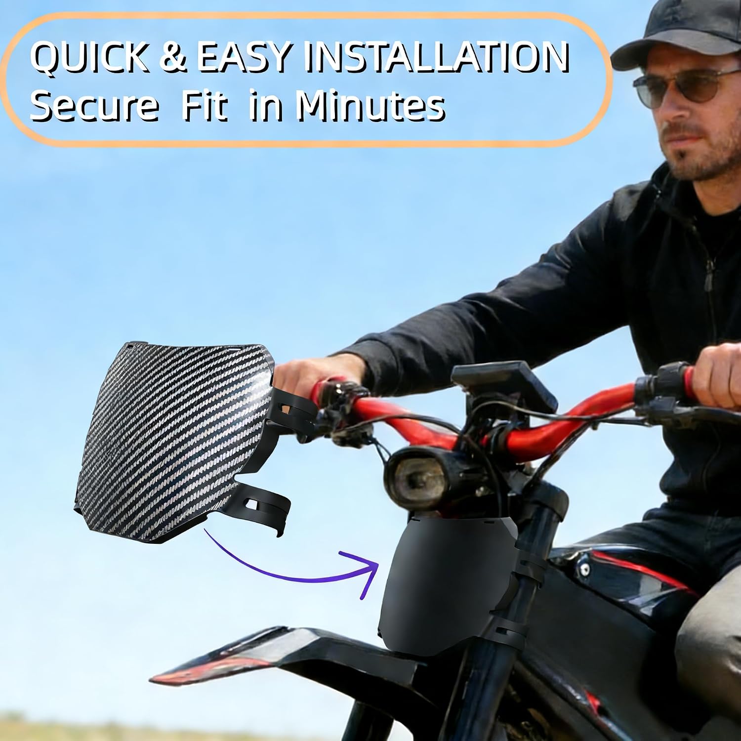 Electric Dirt Bike Number Plate Front Plate for Surron Sur Ron LBX Talaria Sting MX3/R MX4 MX5 Talaria XXX E-Ride Pro SR S SS 2.0 3.0 Tutti Soleil 01 Ridstar Q20 Super 73 （Black）