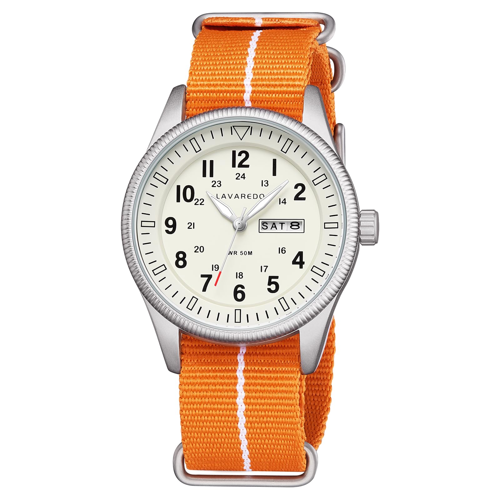 Mens Watches Nylon Slip-Thru Strap Unisex Military Watches with Date Display Luminous Analog Watch Tactical Field Waterproof Wristwatch