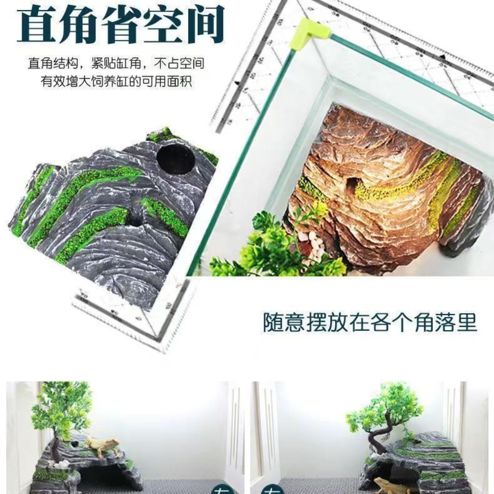 Fish Tank Landscaping Rockery Tortoise, 15 cm, piattaforma di asciugatura al sole nascondiglio