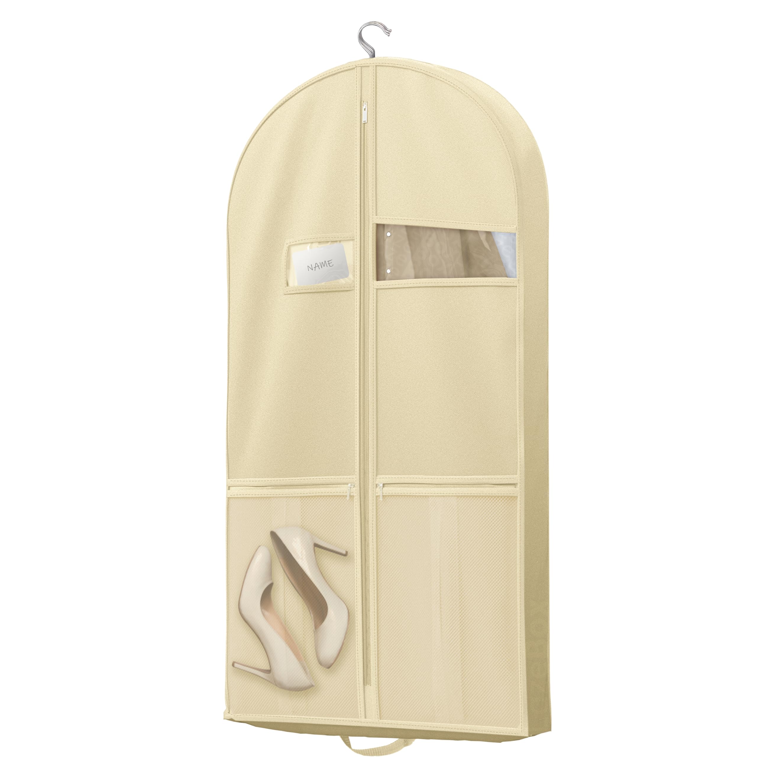 Lazebox Garment Bag Closet Storage with Zipper, 40 inches Clear Suit Bag for Suits, Coats, Jackets, Shirts, 3 Packs