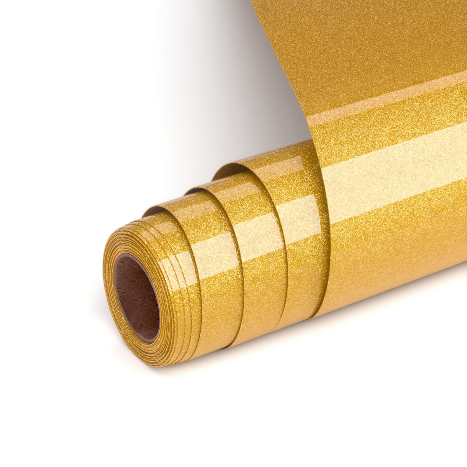Vinile Termoadesivo per Tessuti, Oro Glitter HTV Termovinile per Tessuti 30,5 x 182 cm Oro Vinile Termoadesivo Pellicola per Plotter con Glitter Heat Transfer Vinyl per Cricut Fai da Te Magliette