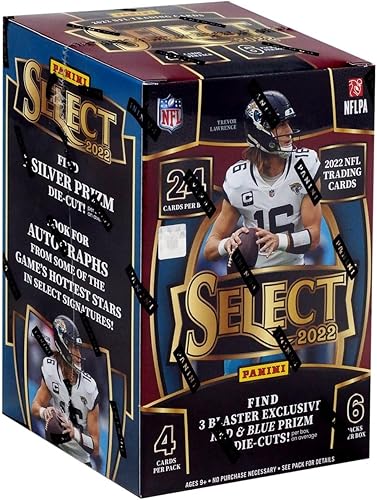 Caja tipo blaster de cromos de fútbol Panini Select 2022 (Recortes Prizm rojos y azules)