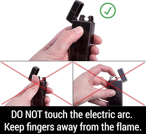 Miniatura 9 de Encendedor de doble arco de Tesla Coil Lighters, recargable por USB, resistente al viento
