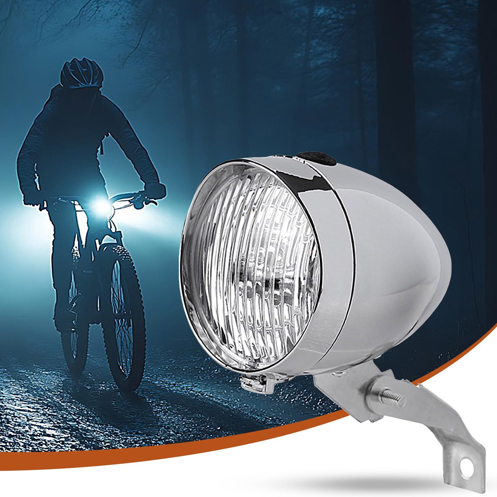 Luce Anteriore per Bici | Lampada Frontale per Bicicletta,Faro Retrò Impermeabile 3 LED Unisex per Ciclismo Notturno da Montaggio Universale a LED