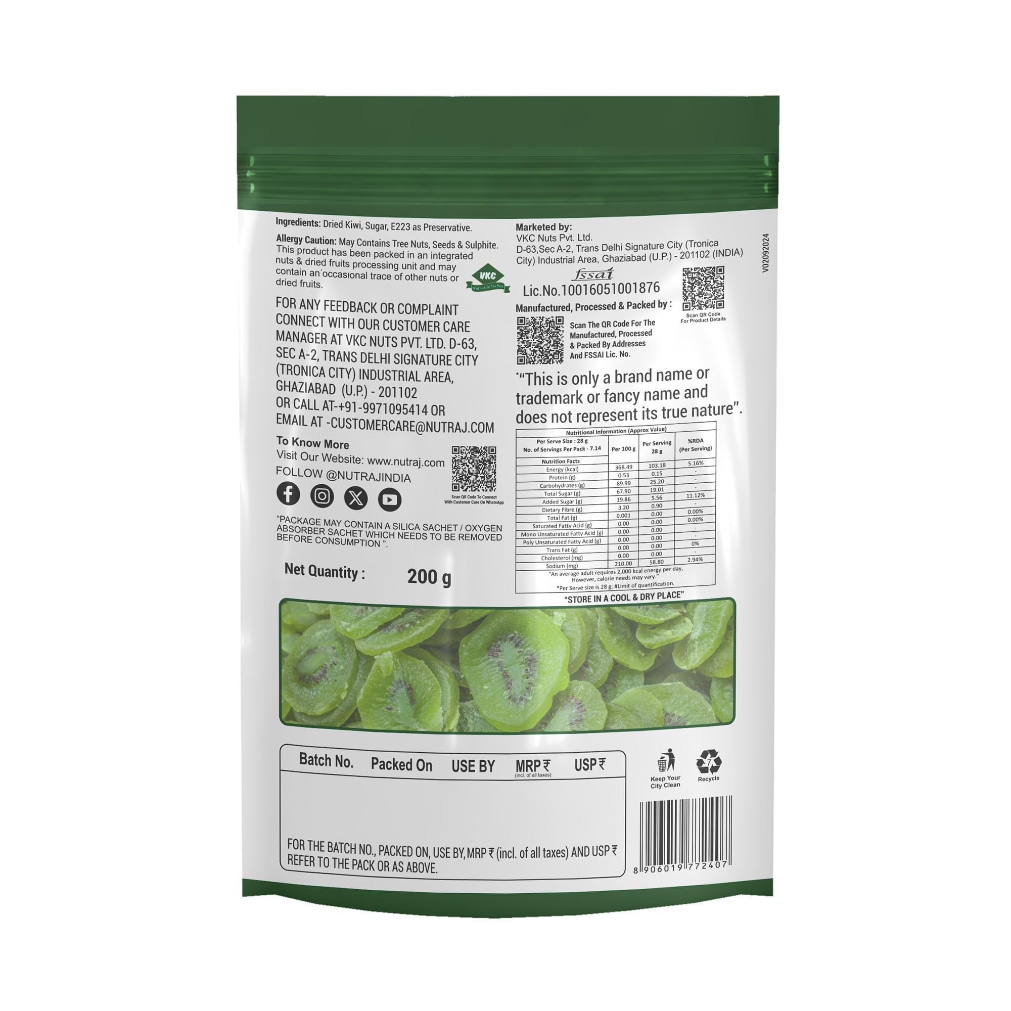 Nutraj Dried Kiwi 600g (200g x 3) | Dry Fruits - Image 6 thumbnail