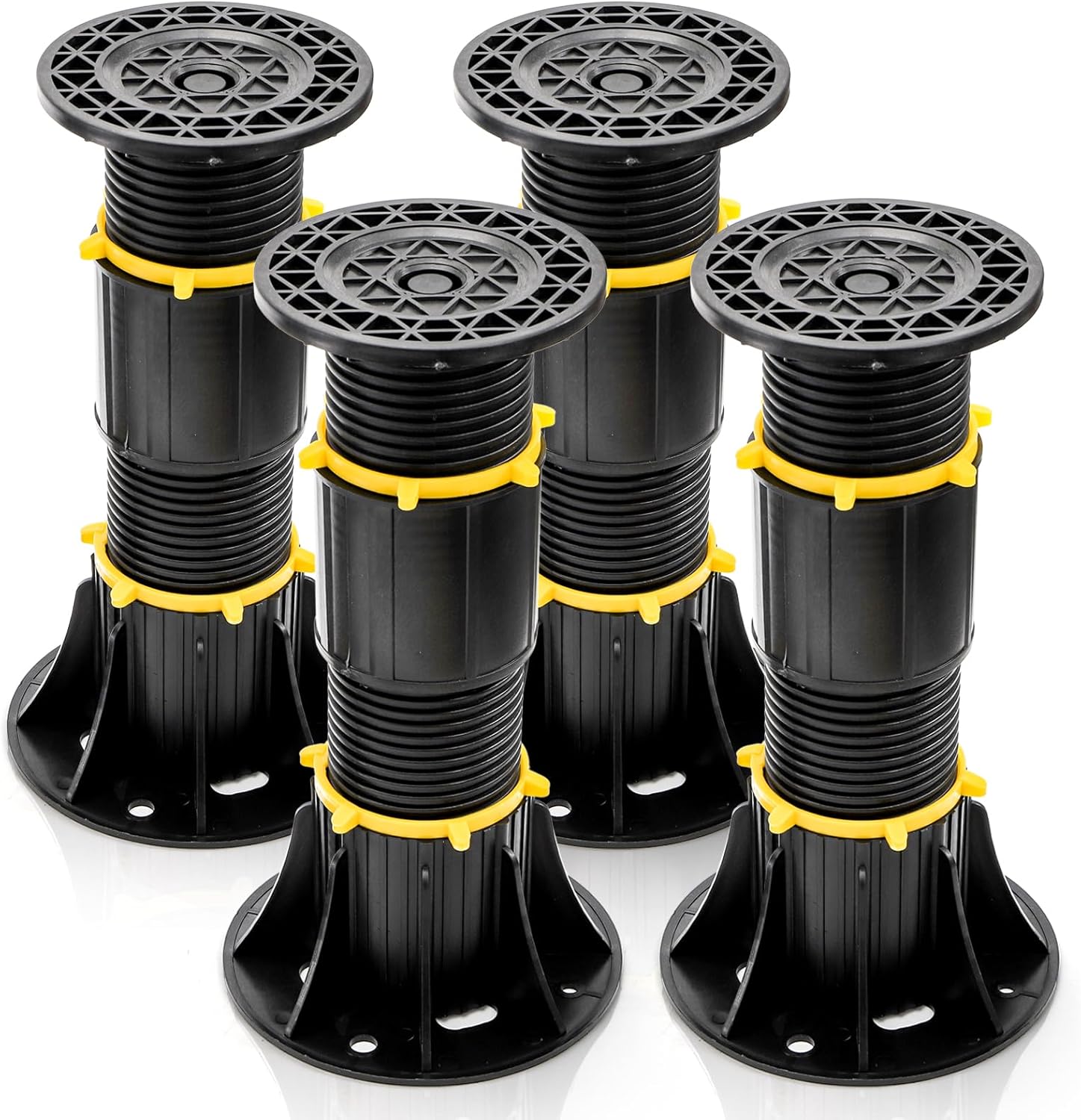 4 Pack Bed Support Legs, 8.5-13 Inch Adjustable Height Bed Center Slat Support, Under Bed Frame Replacement Post, Heavy Duty Bed Reinforcement Parts Kit for Wooden Furniture Cabinet Board