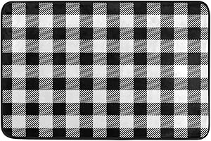 Pfrewn Farmhouse Decor Washable Buffalo Check mat