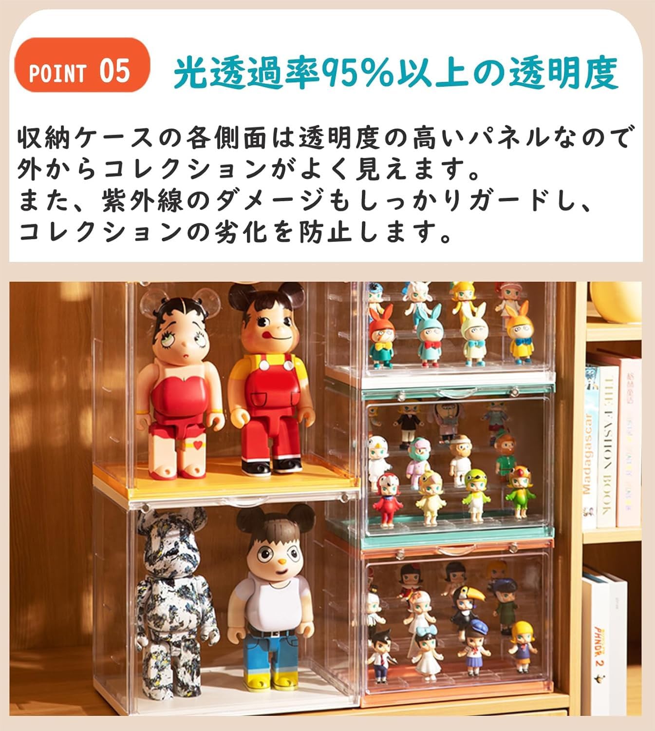 Amazon.co.jp: lalairodori フィギュアケース 棚 アクリル 4個セット