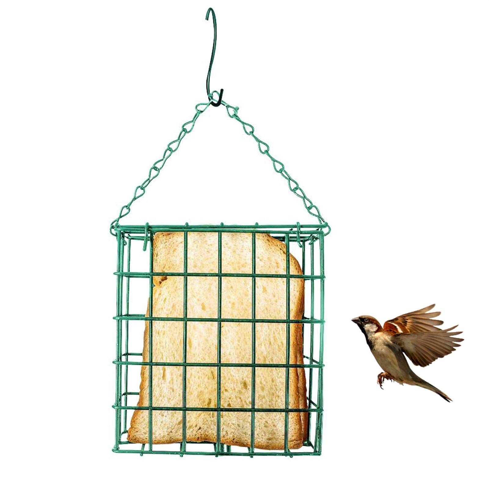 Comedero para Pájaros Dispensador de Alimentos de Aves de Aves de Aves Cuadrado Alimentador de pájaros Colgantes Alimentador de Sebum Comedero para Aves