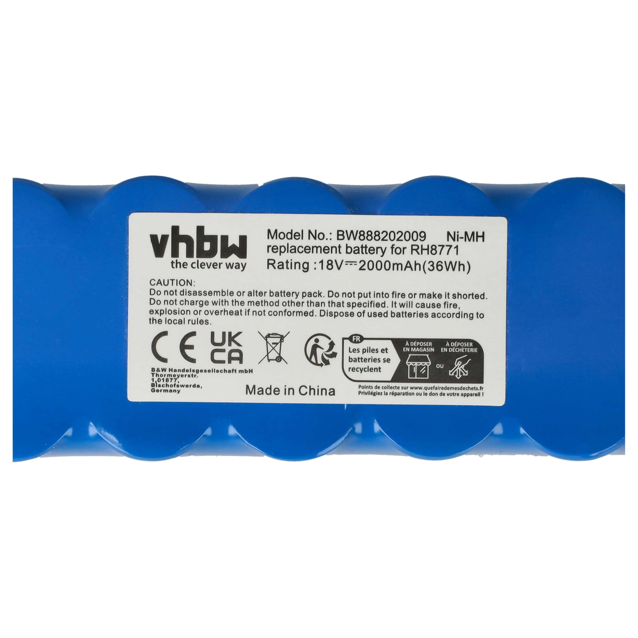 Batteria per Rowenta RH8771 2000mAh 18V