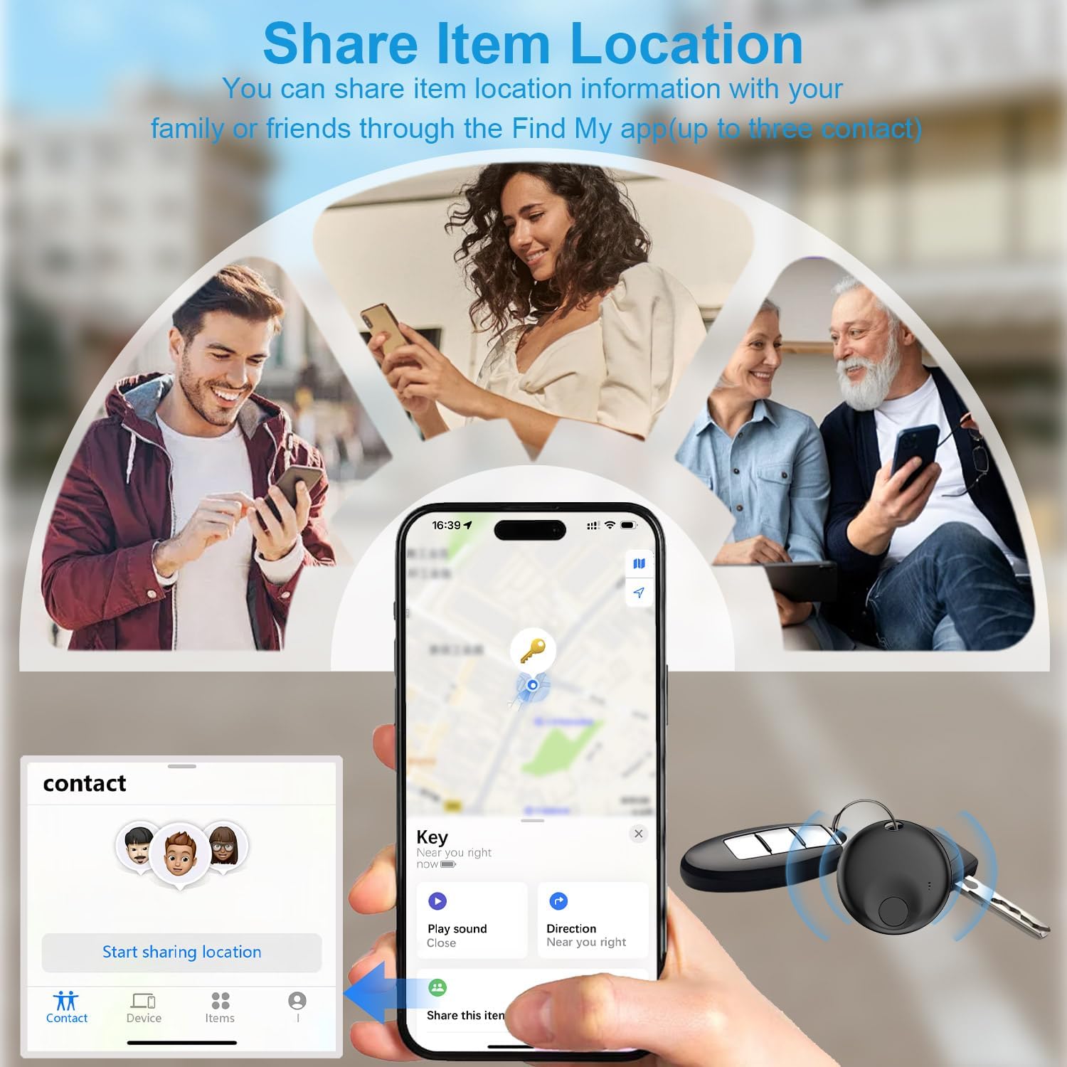 Air Tracker tags-4pack,Items Finder Works with Apple Find My App(iOS Only),Replaceable Battery,BluetoothTrakcer Tag Locator for Keys,Wallet,Backpack,Bicycle,etc. - Image 5