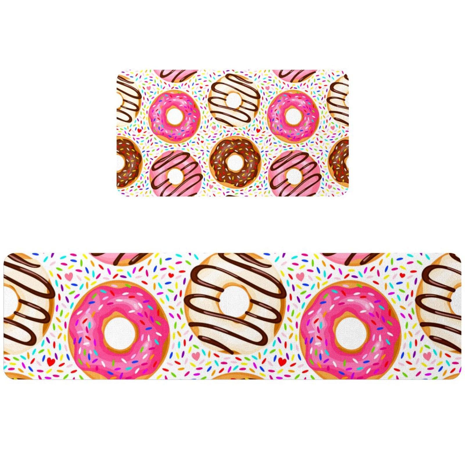 Tapetes de cocina absorbentes de donas dulces para mantener tu suelo limpio y seco de forma segura.