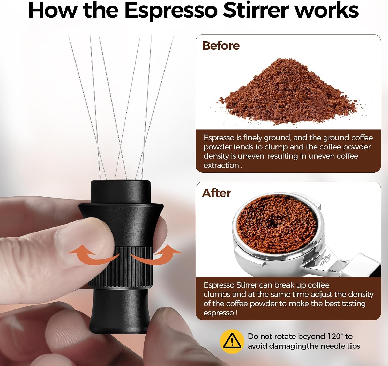 IKAPE WDT Tools, Espresso Stirrer Distribution Tool, Tamper for Barista (51/54/58MM)