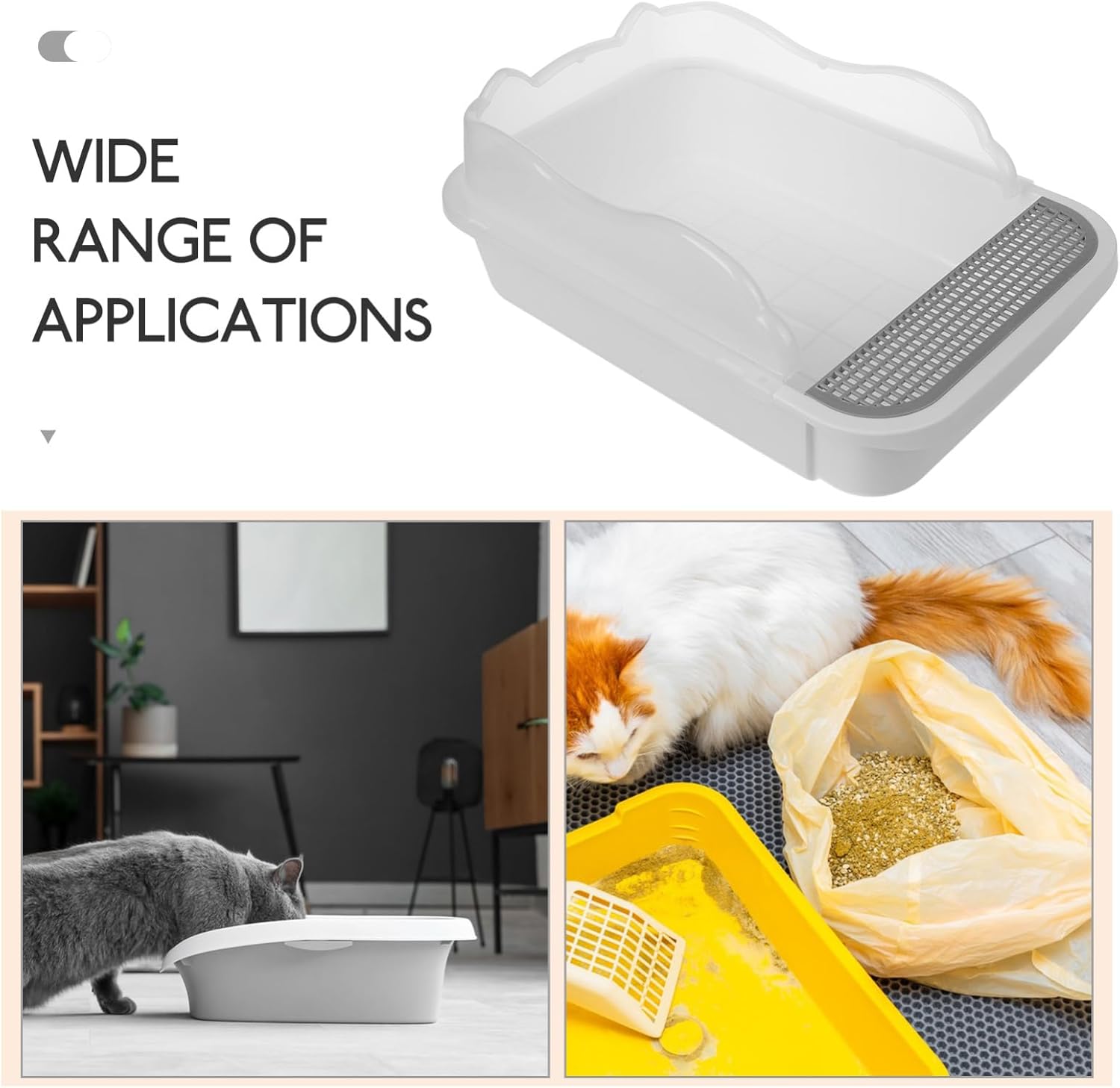 1set Cat Litter Box Splash Guard Kitten Litter Pan Open Type Cat Toilet Pet Supply for Household