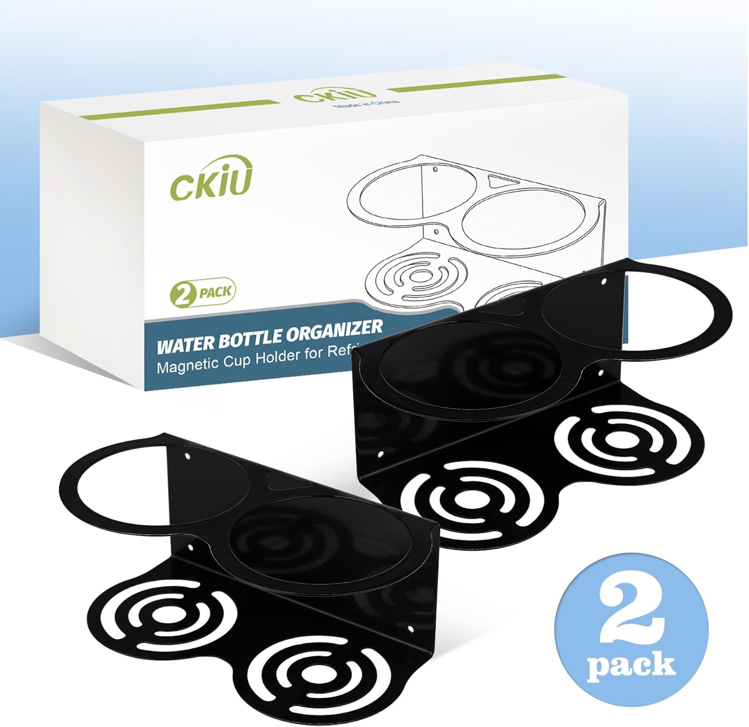 2 Pack Magnetic Stanley Cup Holder Water Bottle Organizer for Stanley 30&40 oz Tumbler with Double Sided Tape Hold Stanley Cup Accessories for Kitchen Fridge Cabinet(Black) - Image 8