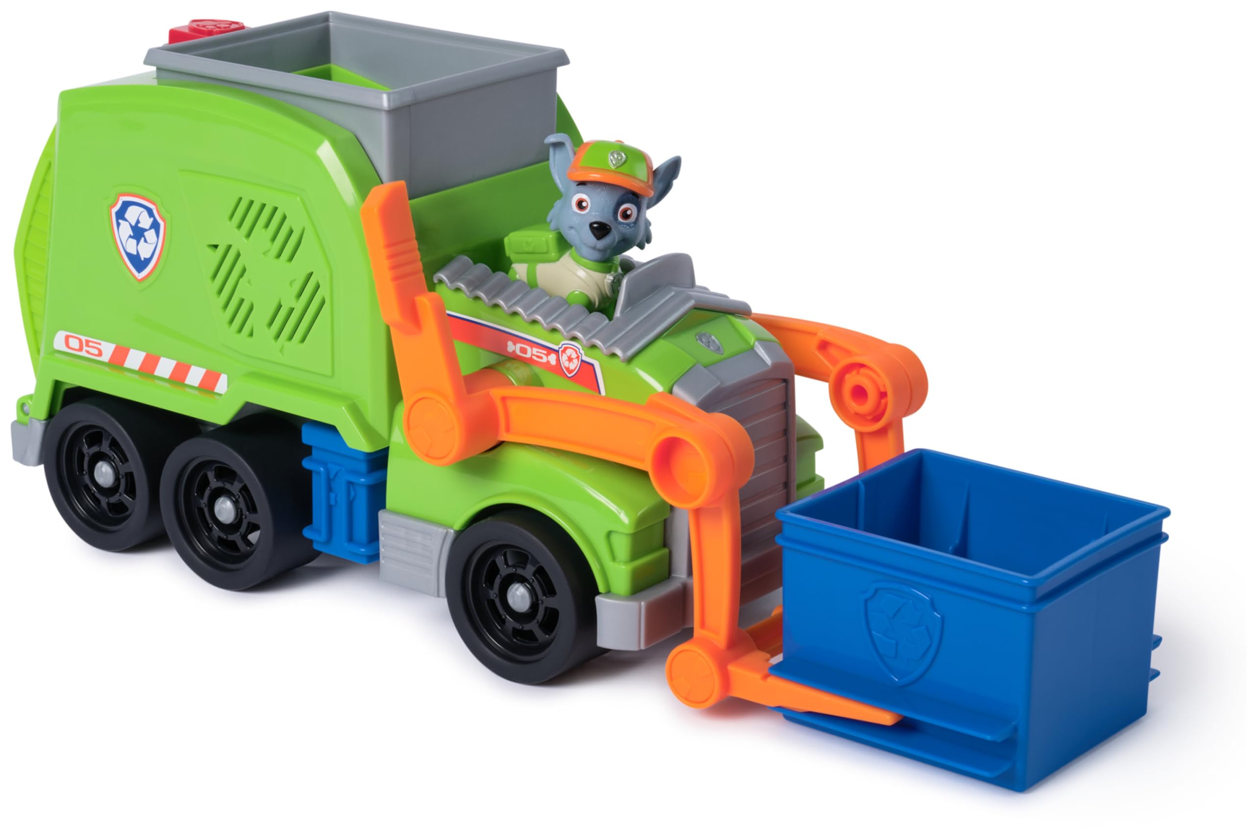 PAW Patrol , Extragroßer Recycling-Truck mit Rocky Spielfigur und Verwandlungsfunktion (Deluxe Fahrzeug), Müllwagen, 3 Jahr(e), Kunststoff, Mehrfarbig